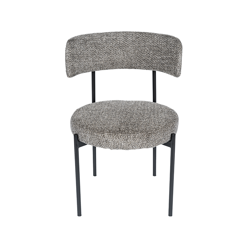 Cadre en fer, chaise de salle à manger en tissu simple - vert / gris