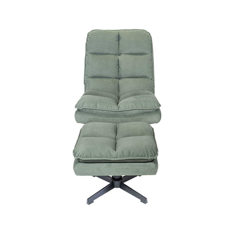 Reckin de tissu pivotant vert / blanc à 360 degrés avec chaise de salon à la maison en arrière-plan